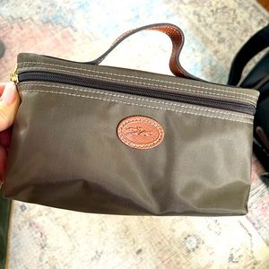 Longchamp nylon green cosmetic bag brand new
